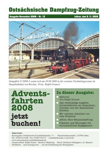 In dieser Ausgabe - Ostsächsische Eisenbahnfreunde eV