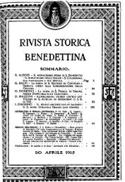 RIVISTA STORICA BENEDETTINA