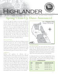 Spring Clean-Up Dates Announced - Highland Park, IL