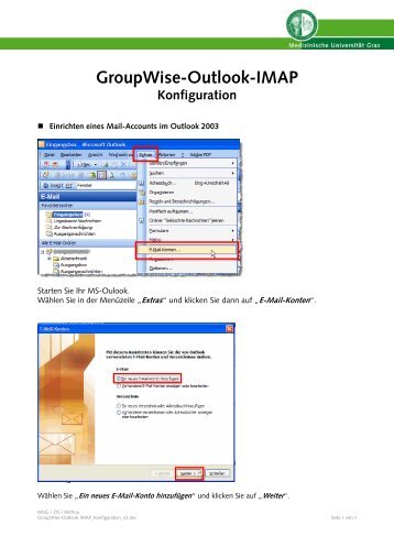 GroupWise-Outlook-IMAP Konfiguration - EDIS