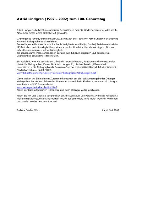Auswahl Bibliographie