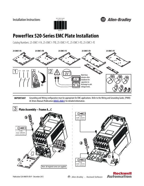 520-IN007A-EN-P PowerFlex 520-Series EMC Plate Installation ...