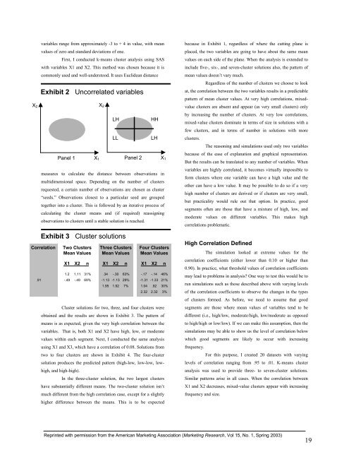 The effect of correlation on the formation of clusters can ... - GreenBook