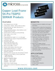Copper Lead Frame SDRAM Products - Micross