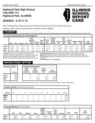 Highland Park High School 2011 Report Card - Dist113.org