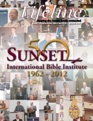 SUNSET INTERNATIONAL BIBLE INSTITUTE â¢ SPRING 2012