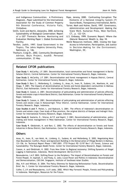 A rough guide to developing laws for regional forest management