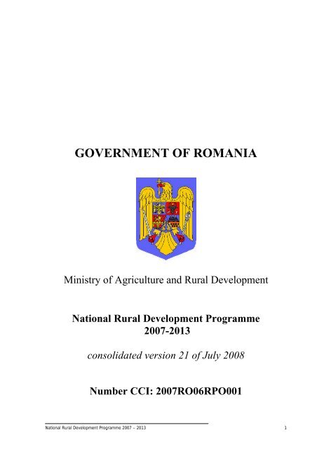 GOVERNMENT OF ROMANIA - MADR