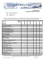 Coral v15 Feature Matrix - Telephone Central