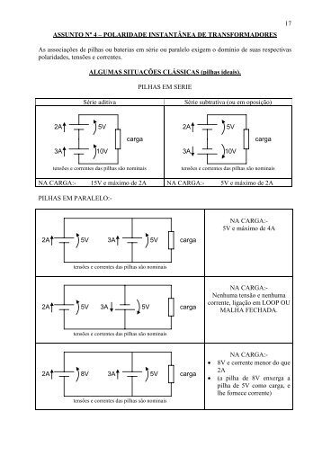 POLARIDADE INSTANTÃNEA DE TRANSFORMADORES As ...