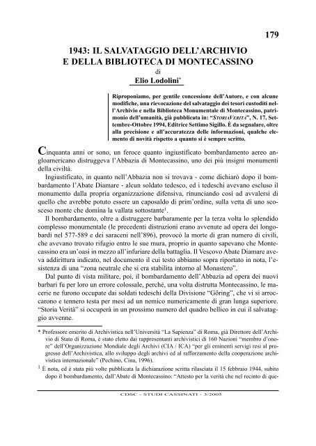 Anno V nÂ° 3 luglio - settembre 2005 - Studi Cassinati