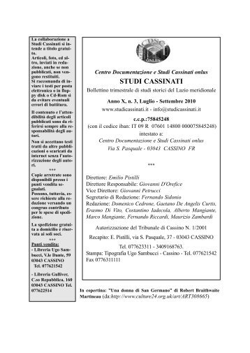 Anno X nÂ° 3 luglio - settembre 2010 - Studi Cassinati