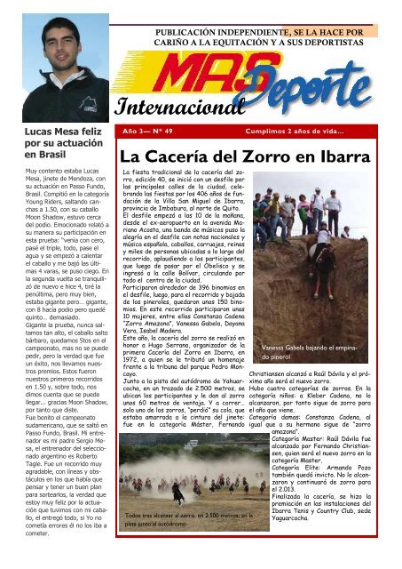 Click AquÃ­ para ver Revista Mas Deporte 49 (1 Mb) - Caballos Ecuador