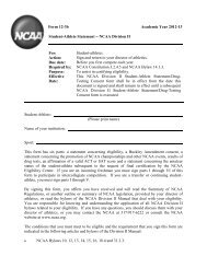 NCAA Student-Athlete Statement