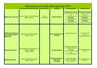 Restaurants und Cafes - Sommeröffnungszeiten 2012 - Trippstadt