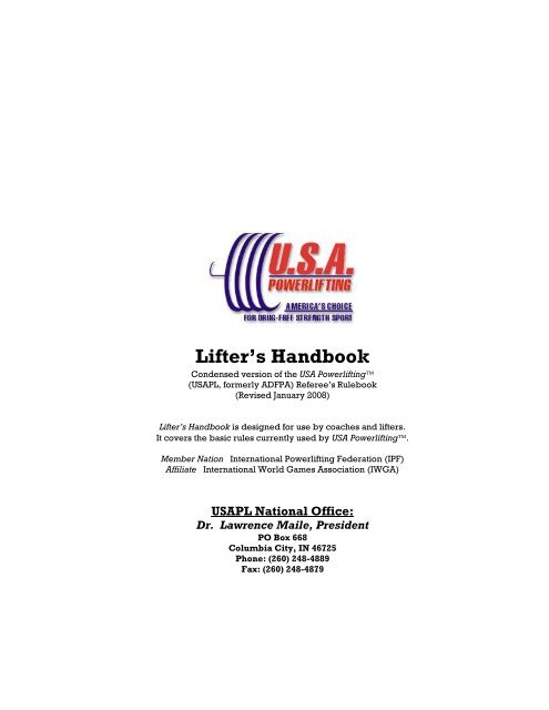 Lifter's Handbook - USA Powerlifting