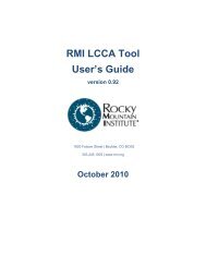 RMI LCCA Tool User's Guide version 0.92 - Rocky Mountain Institute