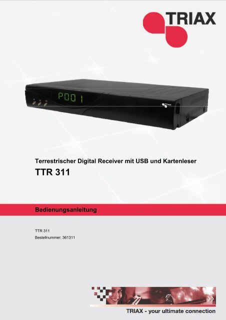 Terrestrischer Digital Receiver mit USB und Kartenleser TTR ... - Triax