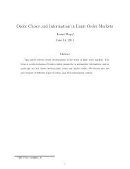 Order Choice and Information in Limit Order Markets - HEC Paris