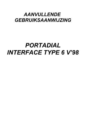 PORTADIAL INTERFACE TYPE 6 V'98