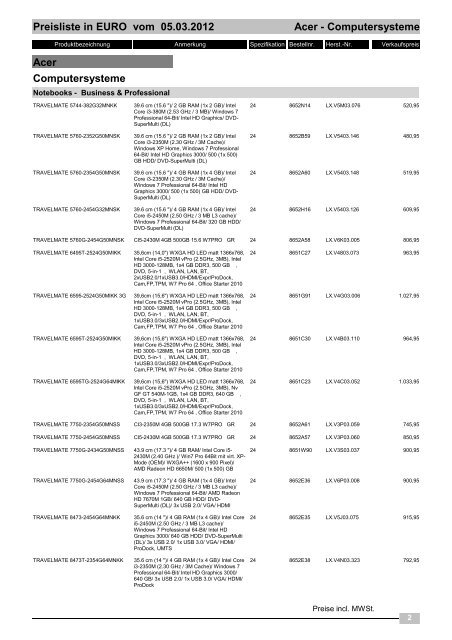 Preise&Info - TRITECH Computer GmbH