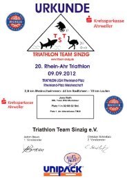 Gesamtplatz 1 - Triathlon Team Sinzig