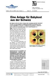 Eine Anlage für Babykost aus der Schweiz - Hochdorf