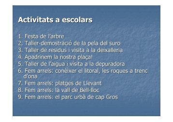 Activitats a escolars - Ajuntament de PalamÃ³s