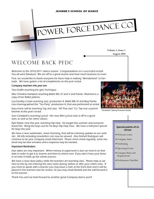 Power Force Dance Co. - Jeannes School of Dance Queen Creek