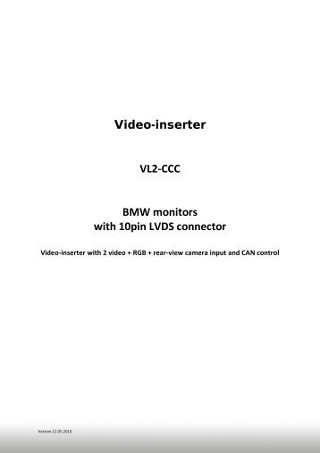 VL2-CCC BMW Monitors With 10pin  LVDS ... - AlarmService.ro