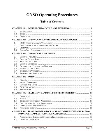 GNSO Operating Rules and Procedures - GNSO - icann