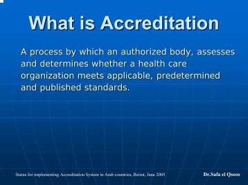 What is Accreditation - Arab Hospitals Federation