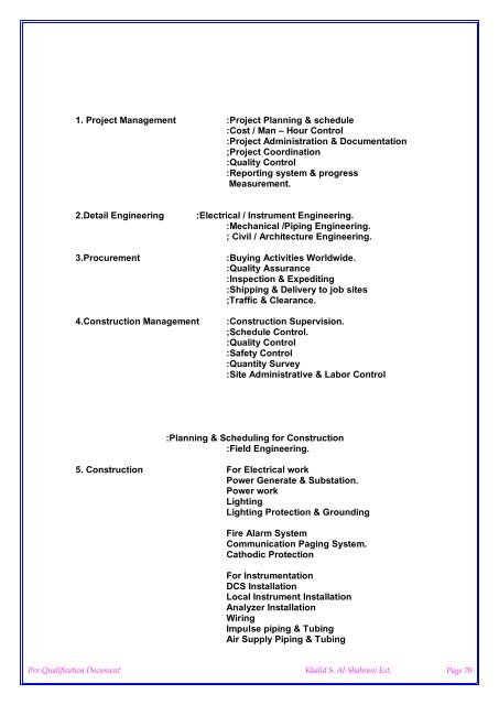 TABLE OF CONTENTS - Khalid S. Al-Shahrani