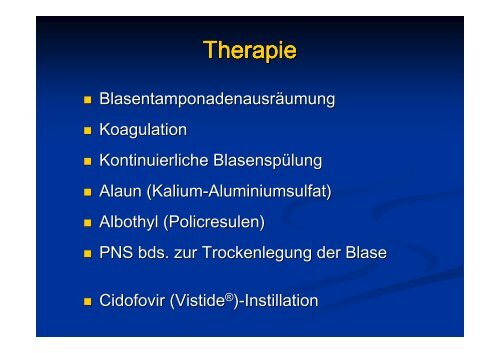 Cidofovir-Instillationstherapie bei Polyomavirus-assoziierter ...