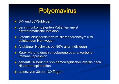 Cidofovir-Instillationstherapie bei Polyomavirus-assoziierter ...