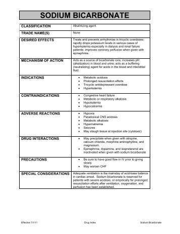 SODIUM BICARBONATE - Summa Center for EMS