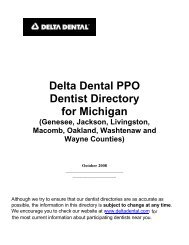 Delta Dental PPO Dentist Directory For Michigan - Benefits.umich.edu