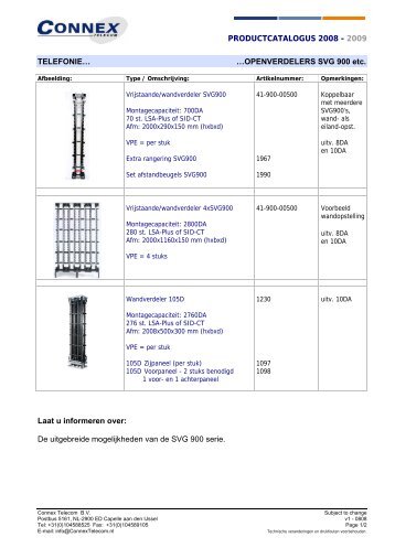 Openverdelers SVG 900 - Connex Telecom