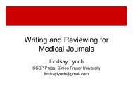 Peer Review Presentation - UBC Medical Journal