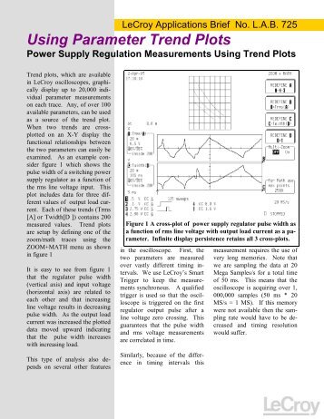 LAB 725 - Using Parameter Trend Plots - Teledyne LeCroy