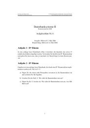 Datenbanken II, Uebungsblatt 06 - Goethe-UniversitÃ¤t