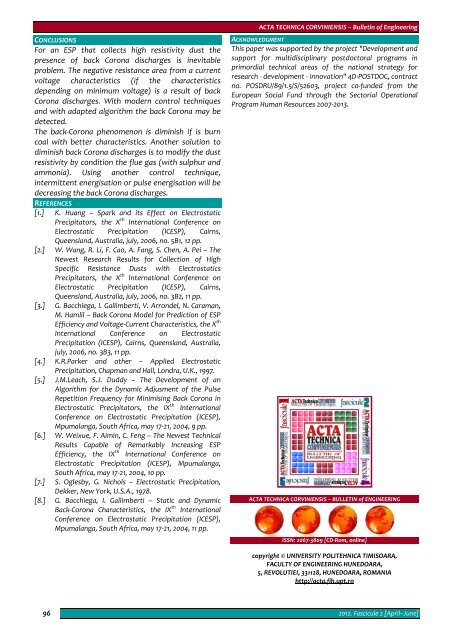 Editorial & Advisory Board - Acta Technica Corviniensis