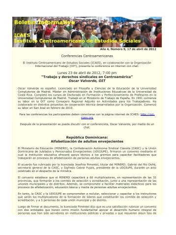Documentos - ICAES Instituto CentroAmericano de Estudios Sociales