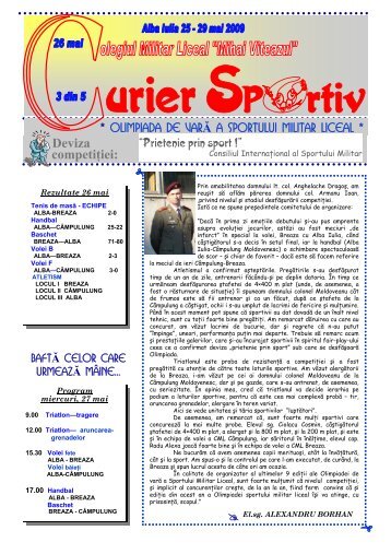 curier sportiv nr. 3 - Colegiul Militar Liceal "Mihai Viteazul"