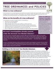 Tree Ordinance and Policy Overview - Vermont Department of ...