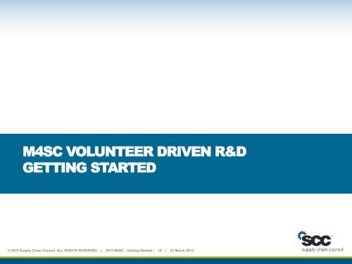 M4SC Overview slides - Supply Chain Council