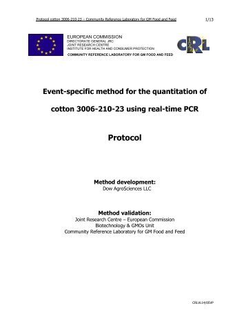 Validated method (3006-210-23) - European Union Reference ...