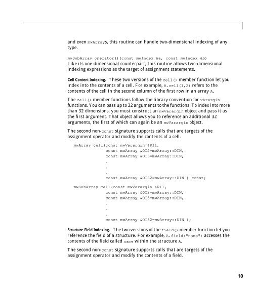 MATLAB C++ Math Library Reference