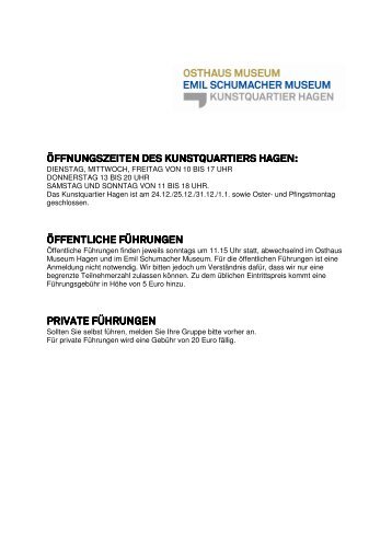 Preisliste als pdf downloaden - Osthaus Museum Hagen
