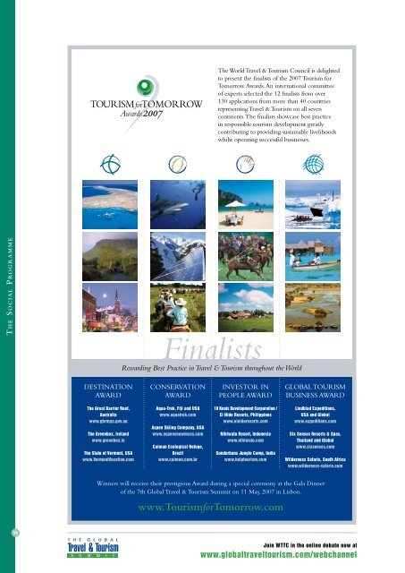 Programme Download here - Global Travel & Tourism Summit